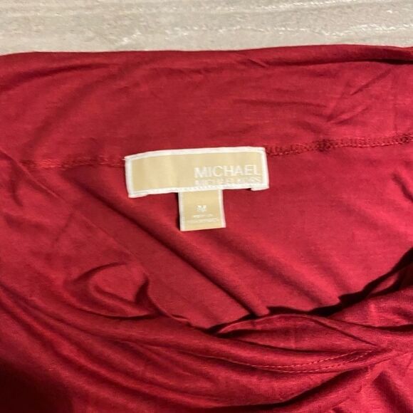 Michael Kors Asymmetrical Neckline Cap Sleeve Side Ruching Medium - Picture 2 of 7